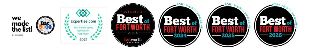 Buffalo Outdoor awards: Inc. 5000 2023, Expertise.com Best Landscaping Services in Fort Worth 2021, and Fort Worth Magazine Best of Fort Worth 2022, 2024, 2025 and 2026
