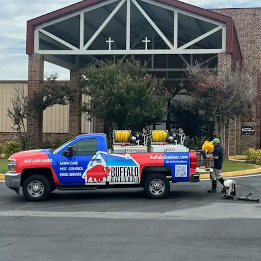 Buffalo Outdoor truck and equipment at a commercial property